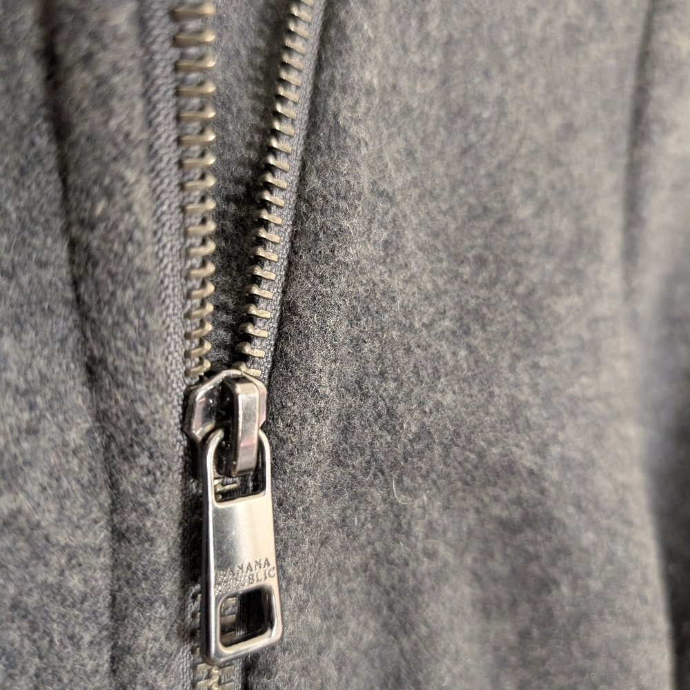 Banana Republic By Mario Bellucci Gray Wool Blend Moto Blazer Jacket - Picture 4 of 10